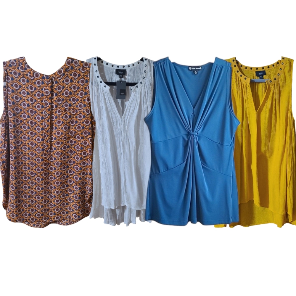 NWT And EUC Womens Sleeveless Blouses Bundle, Size XS - S
